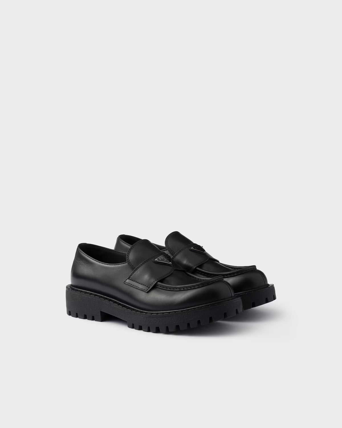 Prada Leather Chunky Loafers Black
