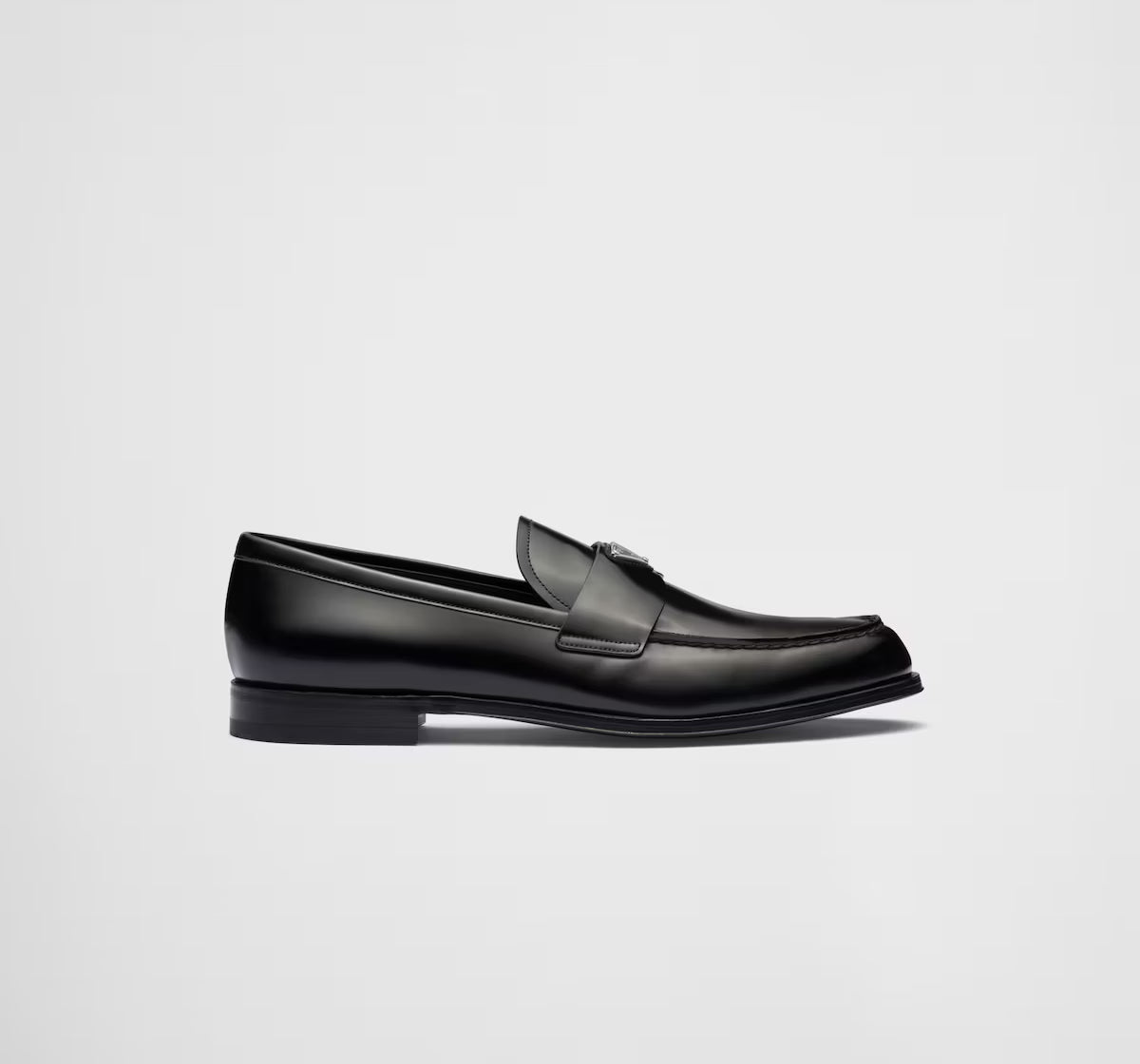 Prada Brushed Leather Loafers Black