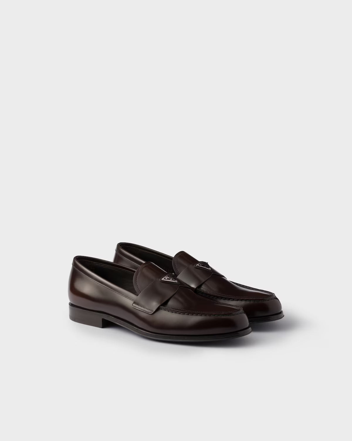 Prada Brushed Leather Loafers Sienna