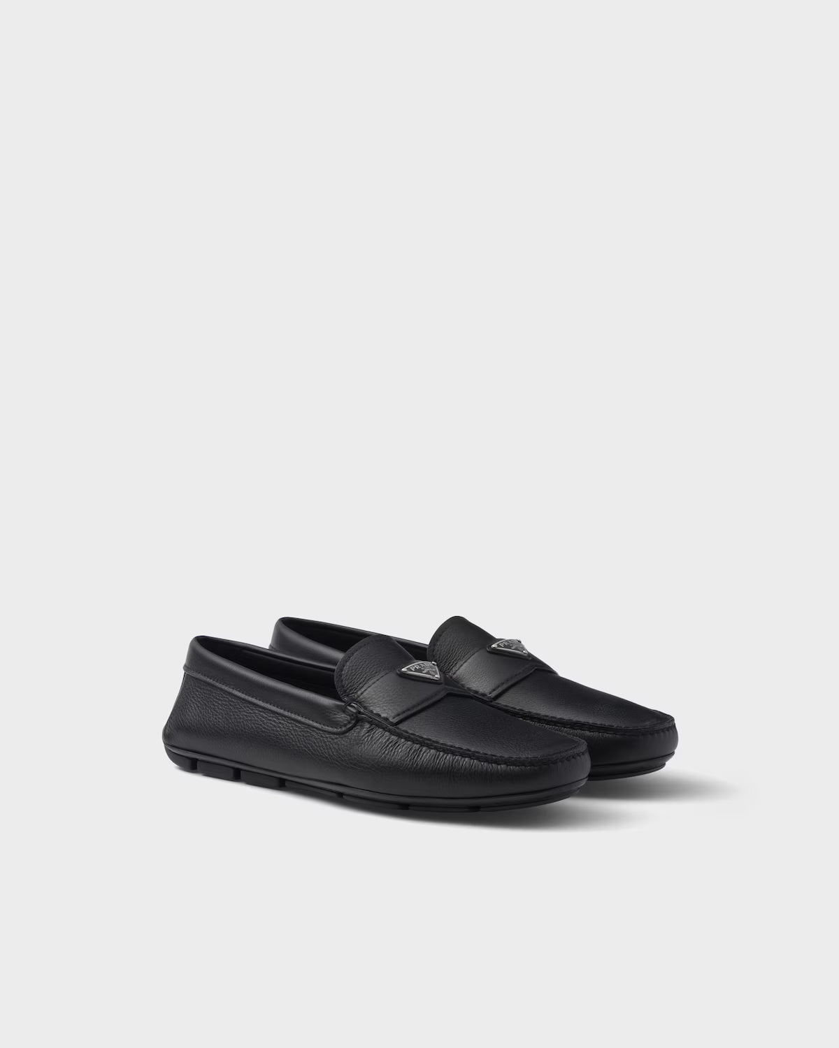 Prada Leather Driving Shoes Loafer Black