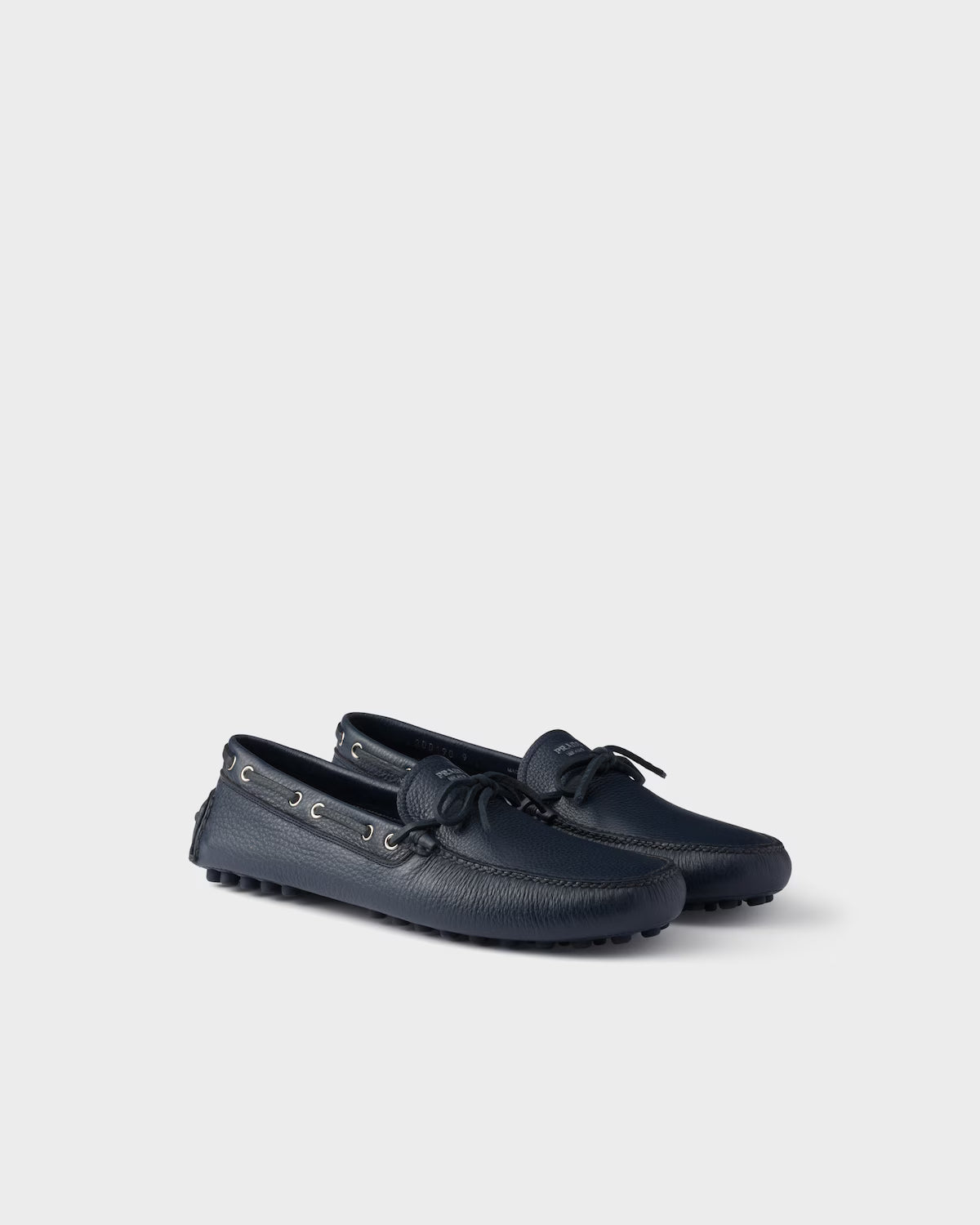 Prada Leather Driving Shoes Loafer Baltic Blue
