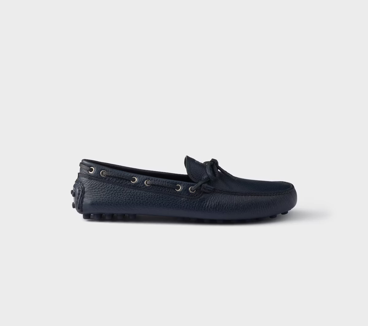 Prada Leather Driving Shoes Loafer Baltic Blue