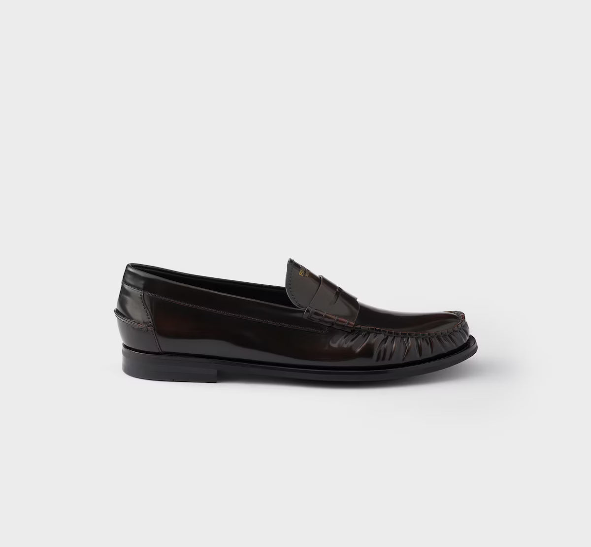 Prada Brushed Leather Loafers Sienna