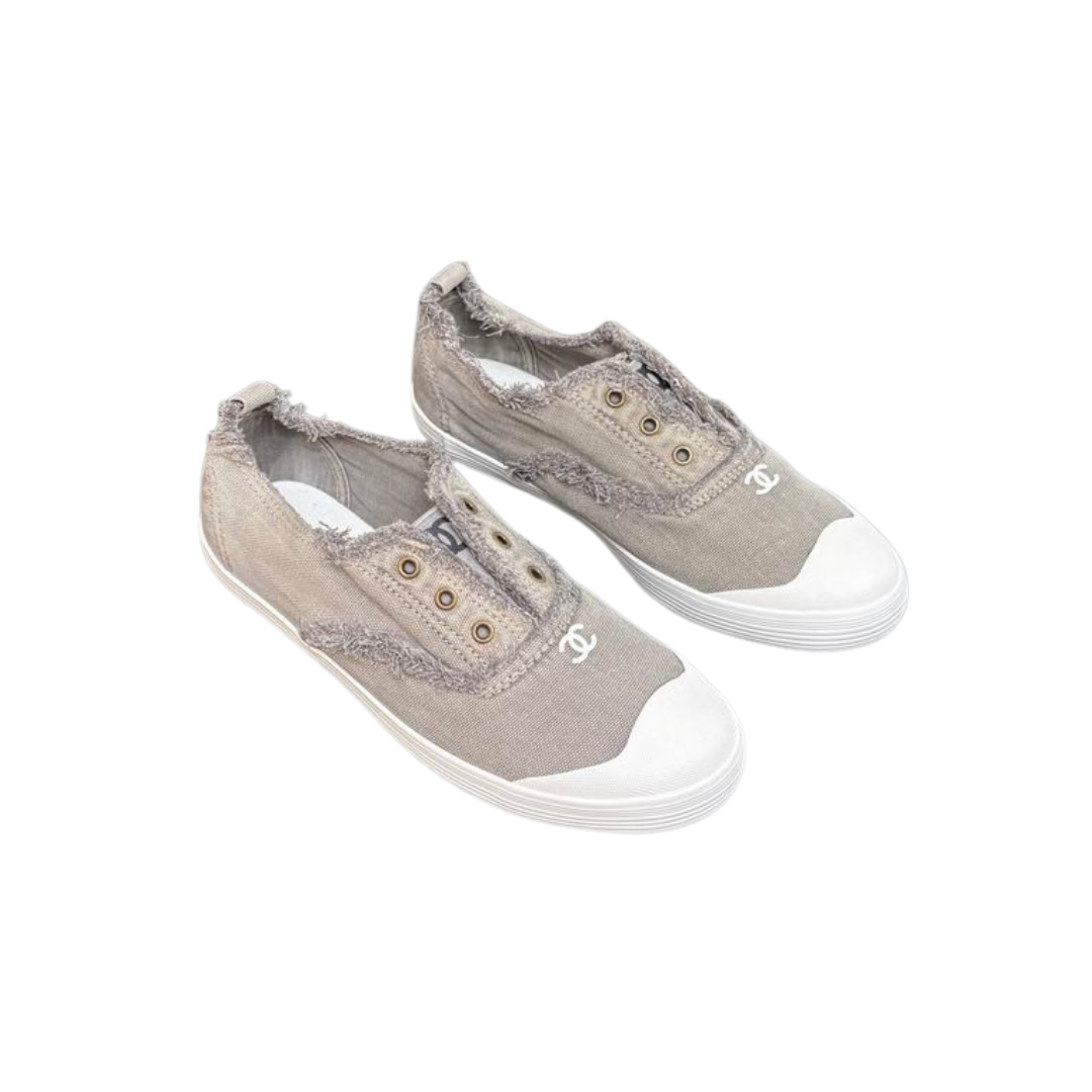 Grey Canvas Slip Casual Shoes