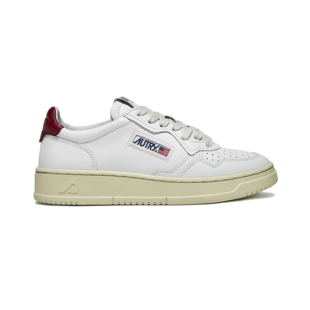 Autry Medalist Leather Low White Fuchsia