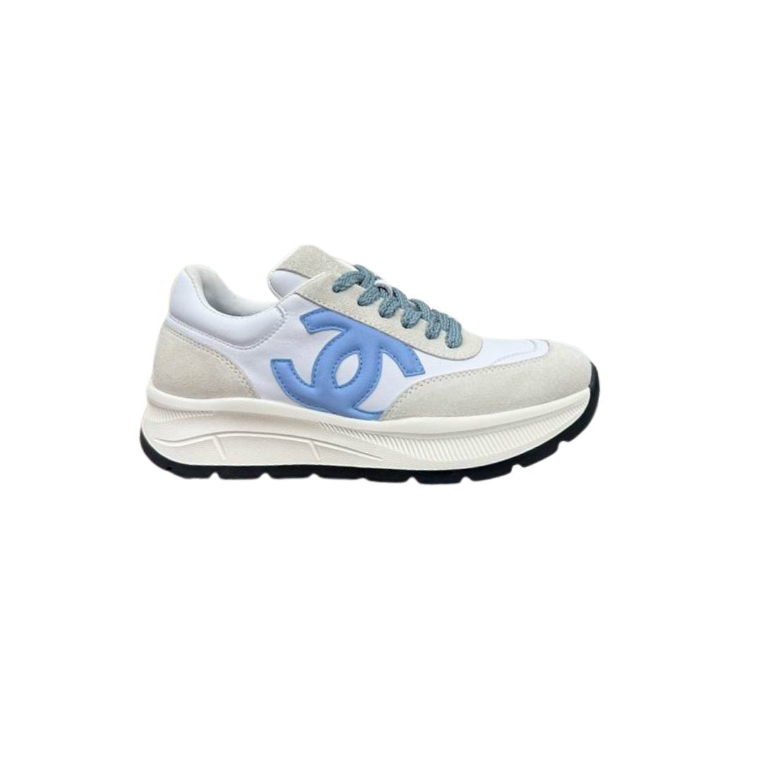 White Light Blue Suede Kidskin