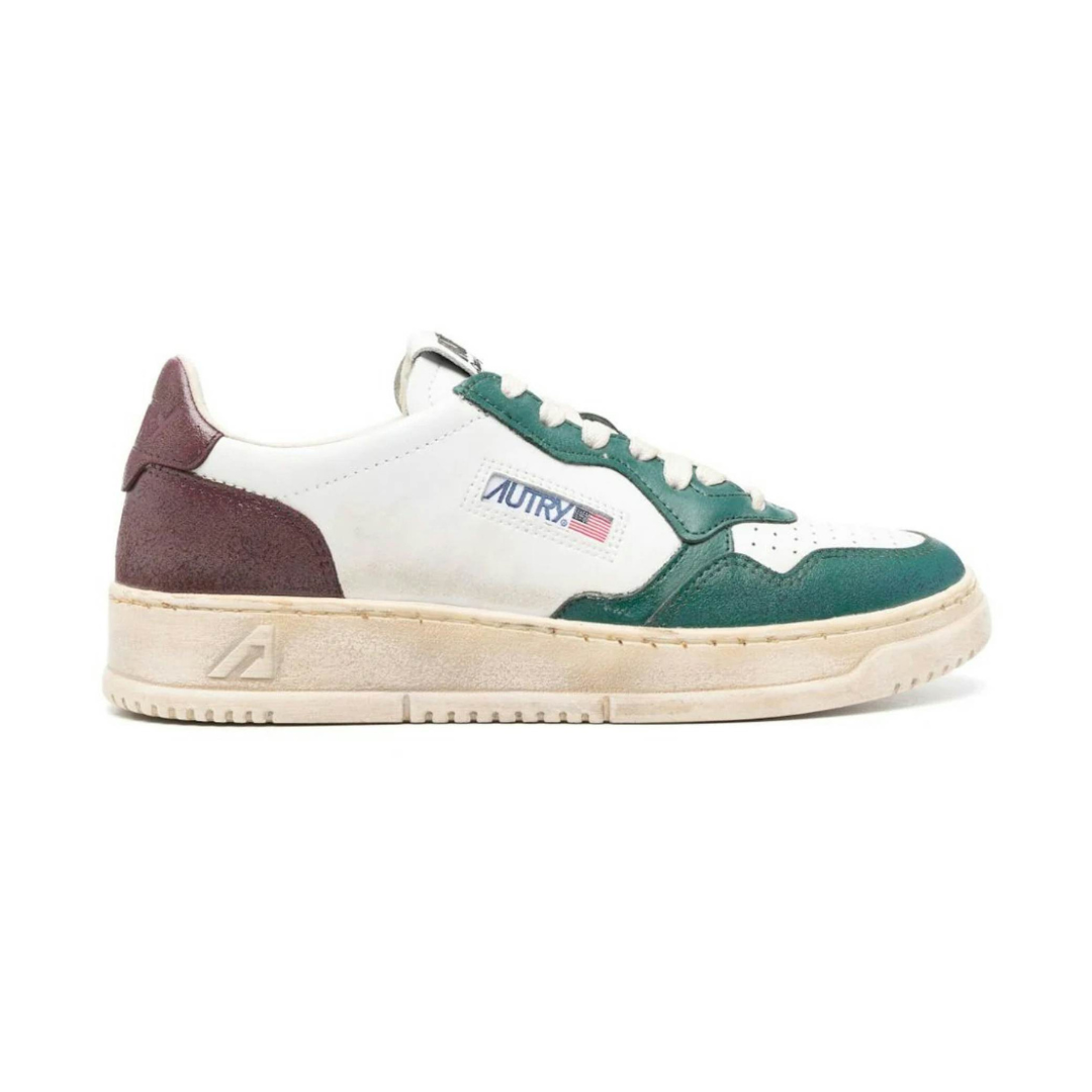 Autry Medalist Super Vintage Leather Low White Petrol