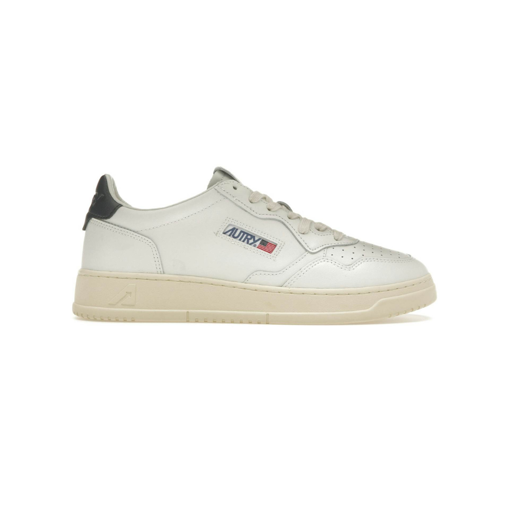 Autry Medalist Leather Low White Dark Blue