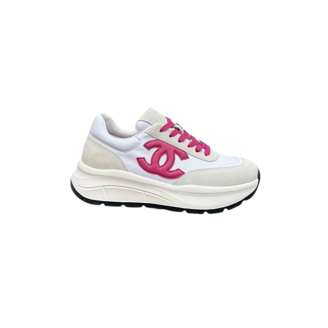 White Red Suede Kidskin