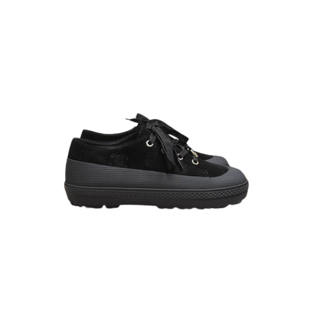 Black Suede Calfskin Sneakers