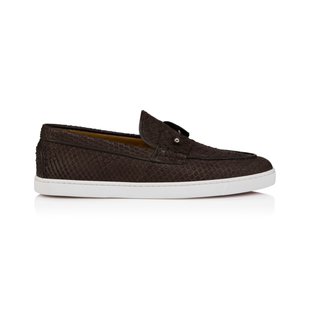 Chambeliboat Boat Shoes Python Leather Cafe