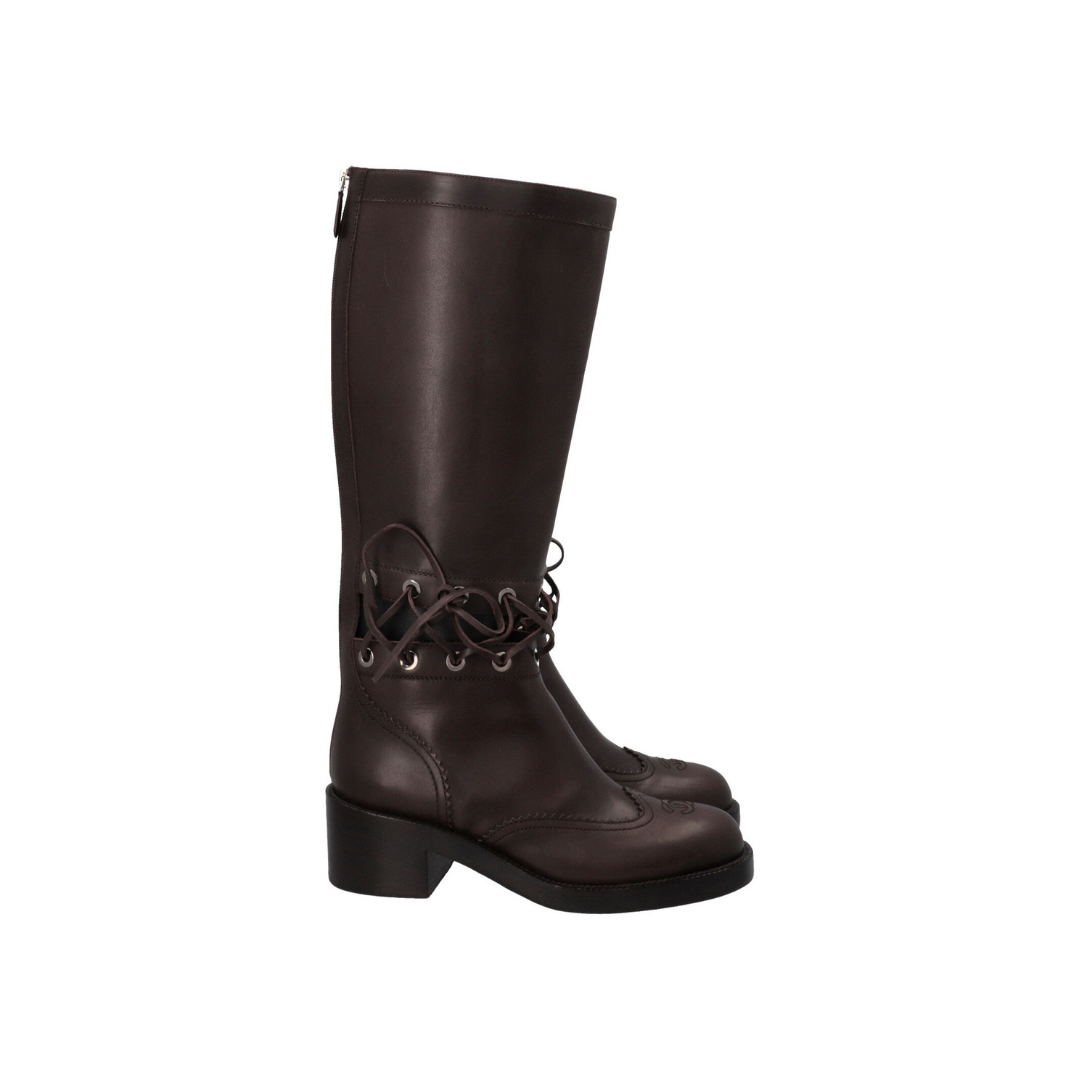 Cut Out Riding Boots Brown