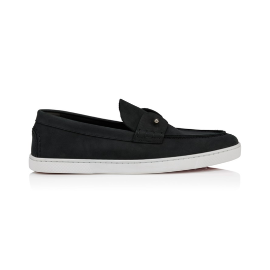 Chambeliboat Boat Shoes Reversed Nubuck Leather Black
