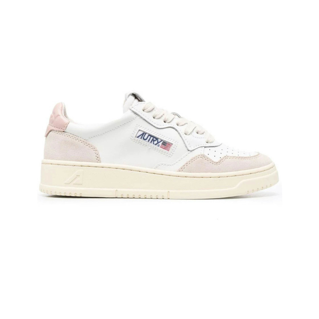 Autry Medalist Leather Low White Pink