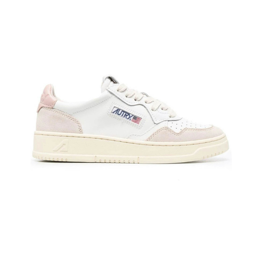 Autry Medalist Leather Low White Pink