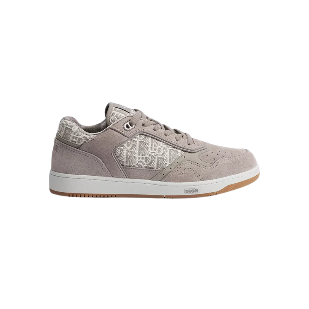 B27 Uptown Low Top Sneaker Gray Suede Calfskin Gray Oblique Jacquard