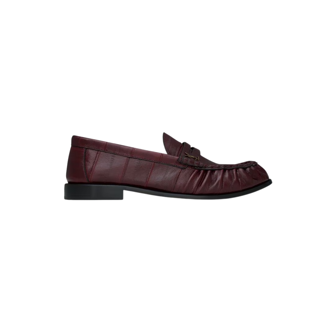 YSL Le Loafer Supple Hagfish Deep Bordeaux