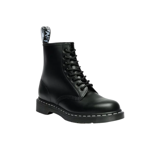 DR. MARTENS 1460 White Stitch Smooth Leather Lace Up Boots