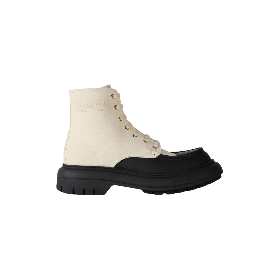 Givenchy Cargo Desert Boots Canvas Gum Leather White
