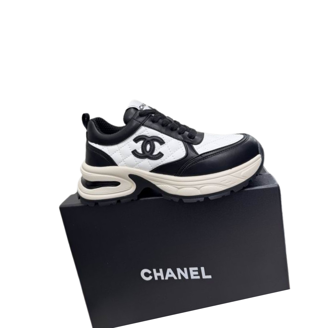 Black White Chunky Designer Sneakers