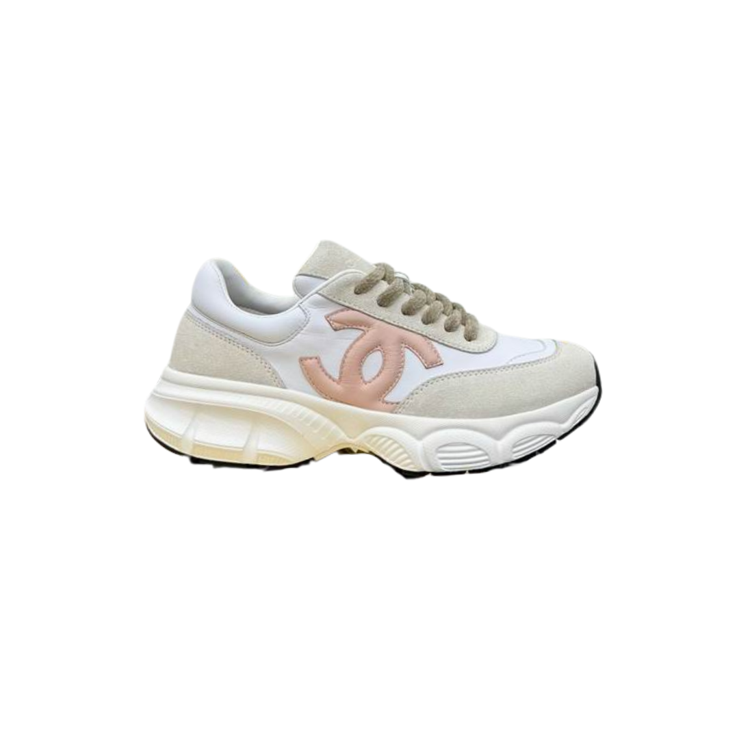 White Pink Runner Sneakers