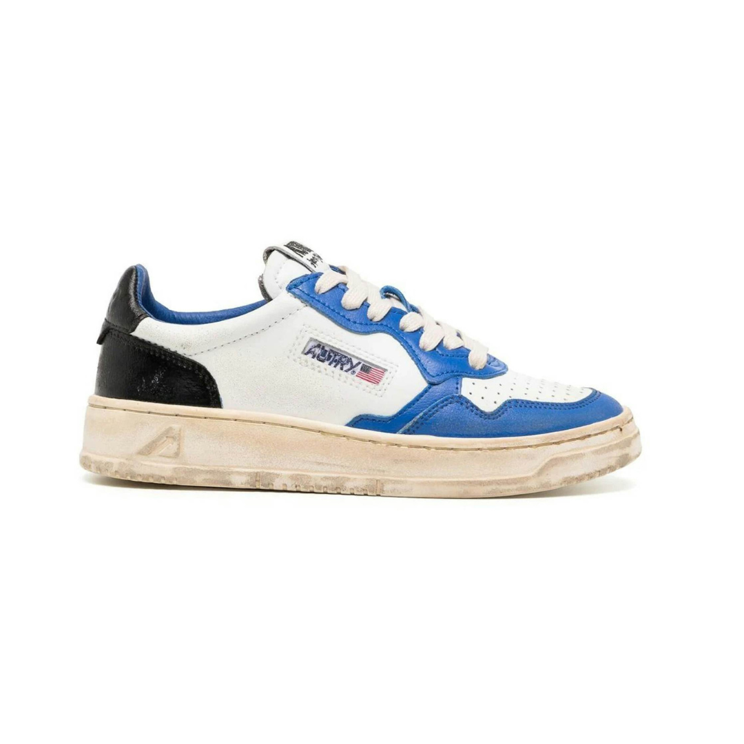 Autry Medalist Super Vintage Leather Low White Blue Black