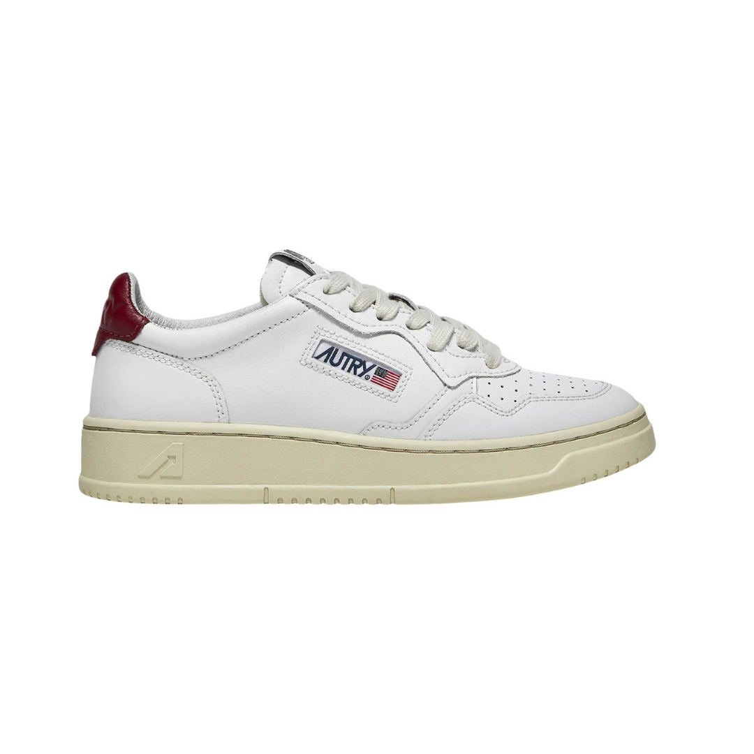 Autry Medalist Leather Low White Bordeaux
