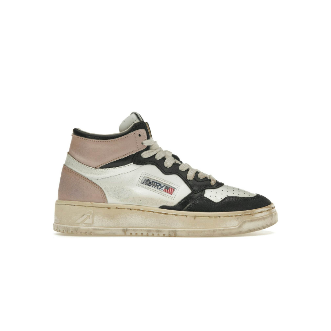 Autry Medalist Leather Mid Super Vintage White Pink Black