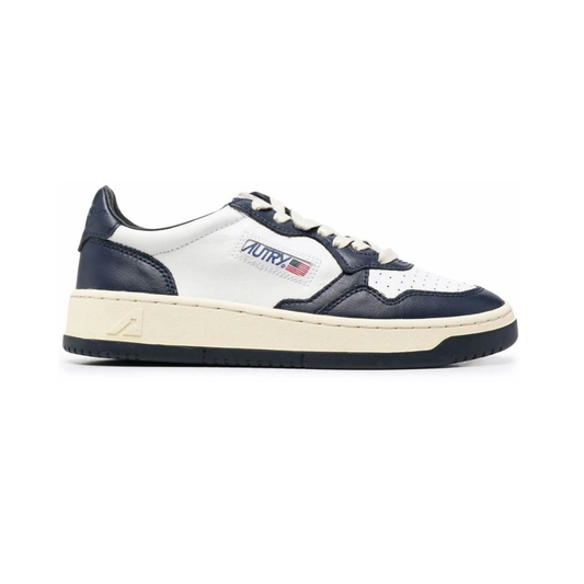 Autry Medalist Leather Low White Navy