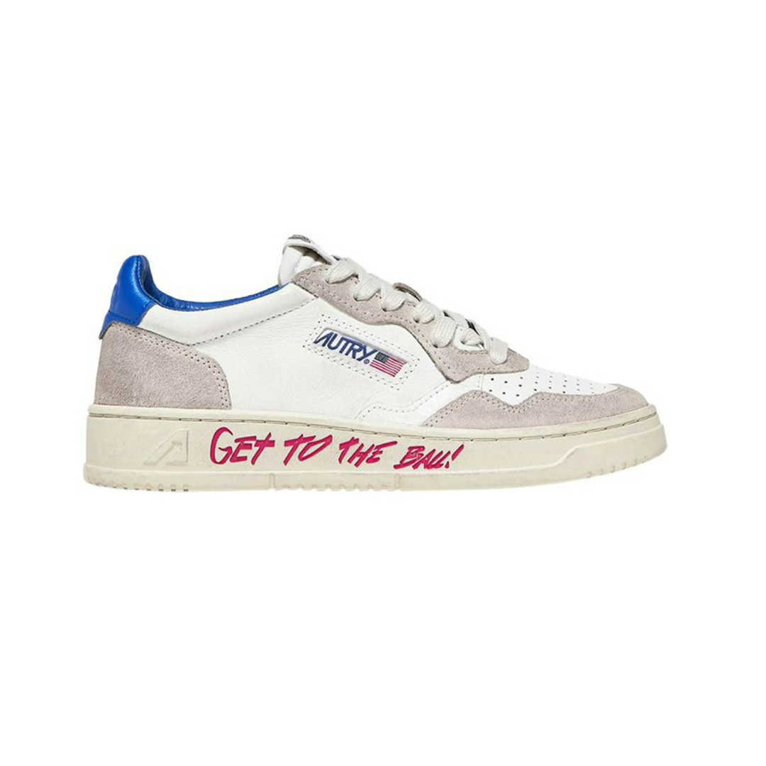 Autry Medalist Leather Low Get To The Ball White Blue