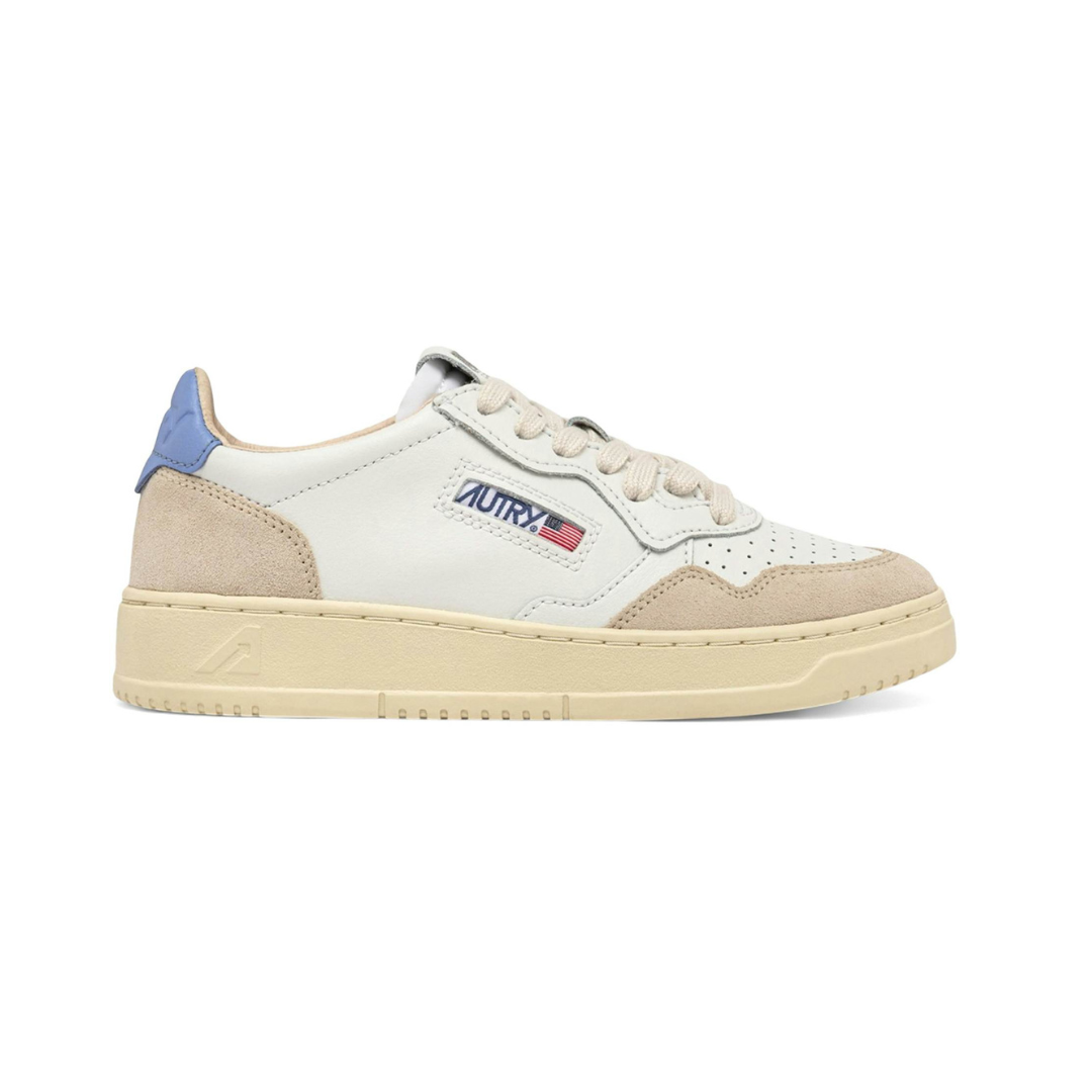 Autry Medalist Leather Low White Della Robbia Blue
