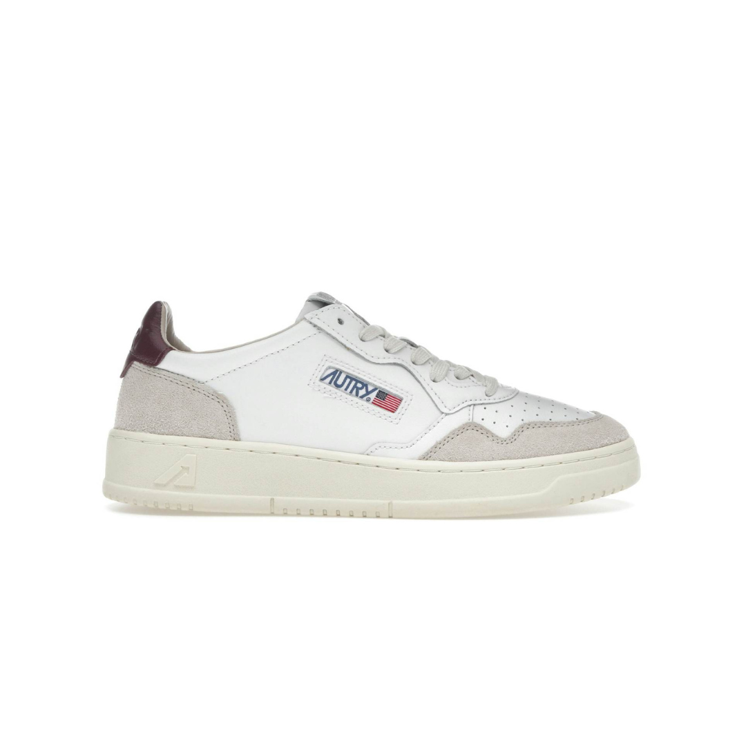 Autry Medalist Leather Low White Burgundy