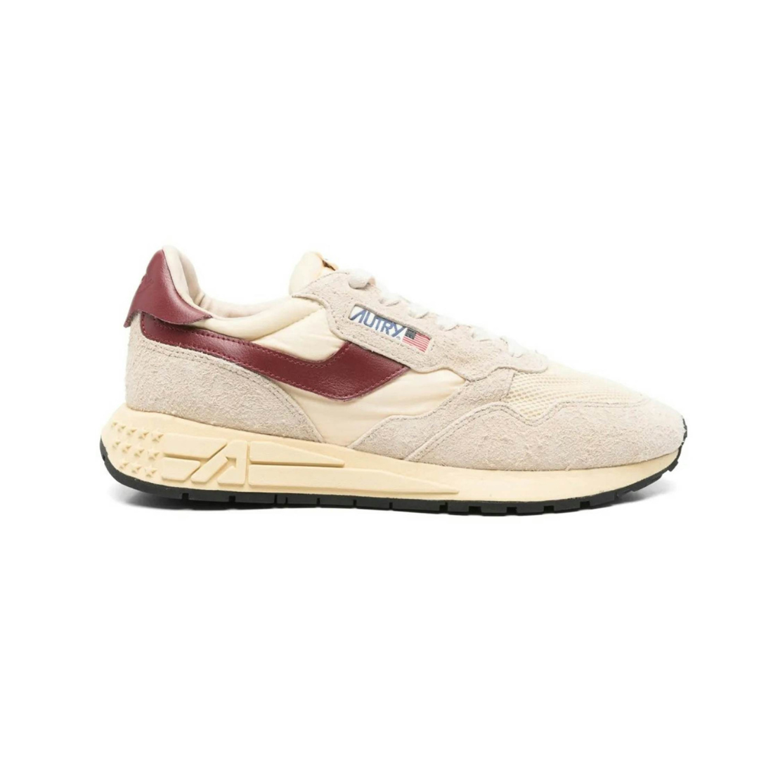 Autry Reelwind Low Suede Net Ecru Ruby Wine
