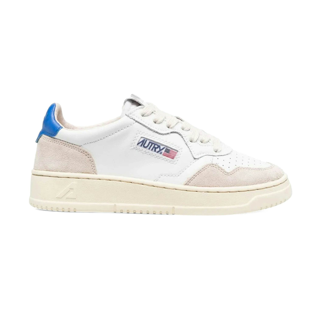 Autry Medalist Leather Low White Beige Blue