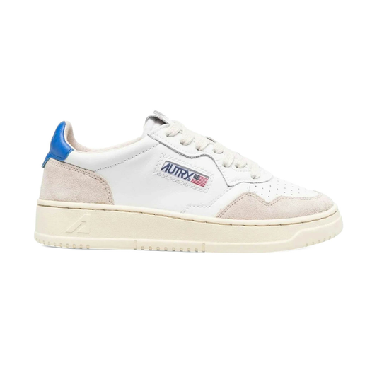 Autry Medalist Leather Low White Beige Blue