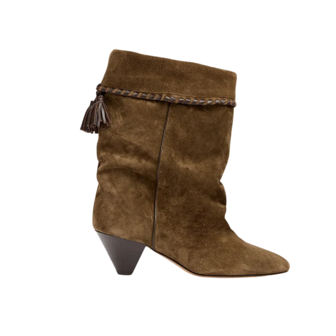 Isabel Marant Dalby Boots Suede Calfskin Leather Bronze