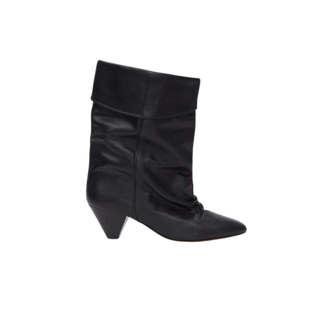 Isabel Marant Dalby Ankle Boots Draped Suede Black