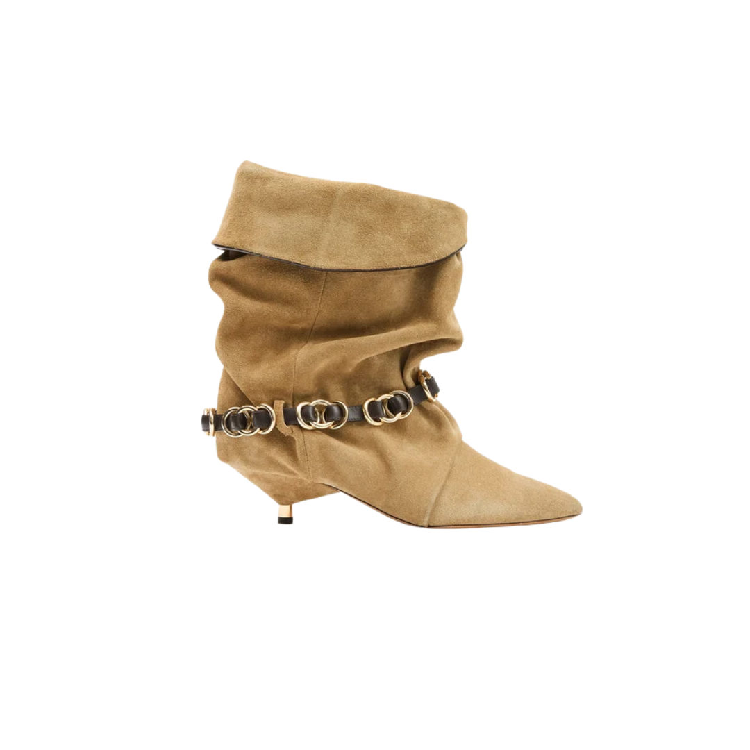 Isabel Marant Edrik Rings Ankle Boots Taupe