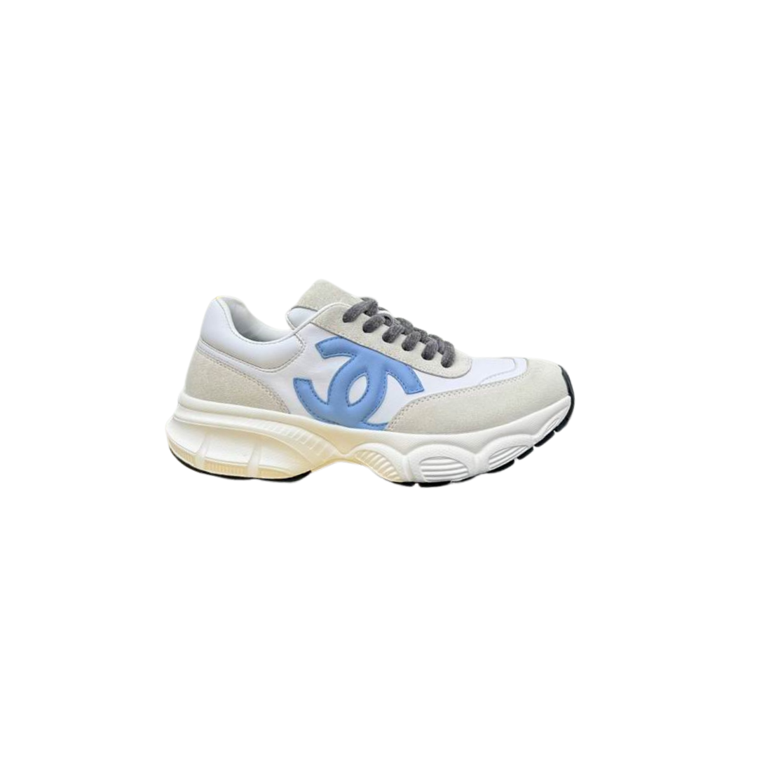 White Blue Runner Sneakers