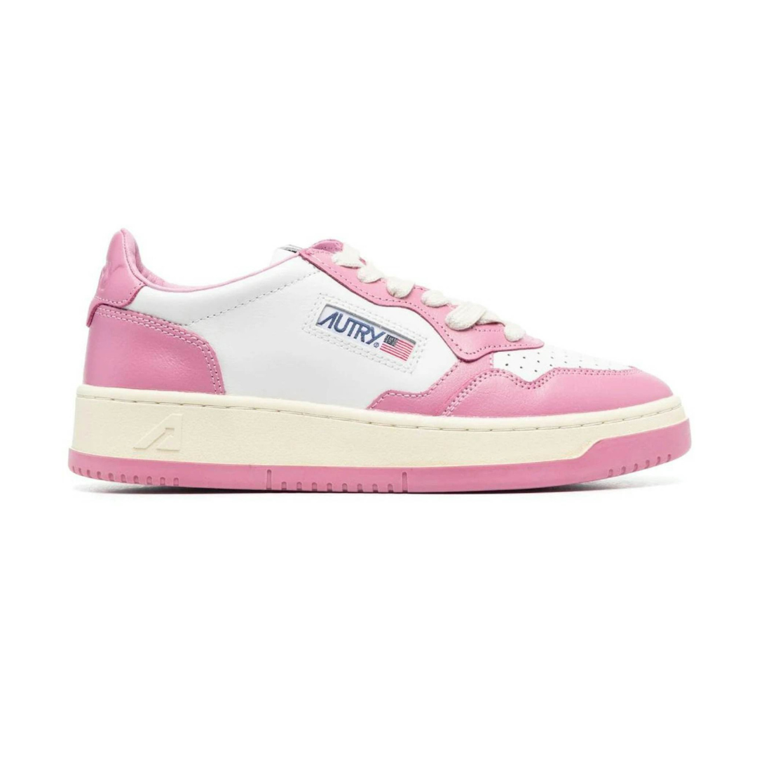 Autry Medalist Leather Low White Mauve