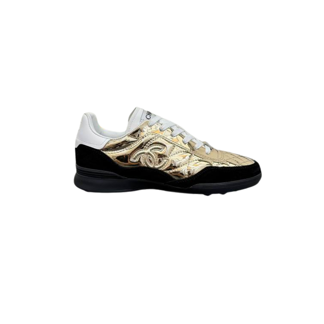 Low-Top Sneakers Striking Black Metallic Gold