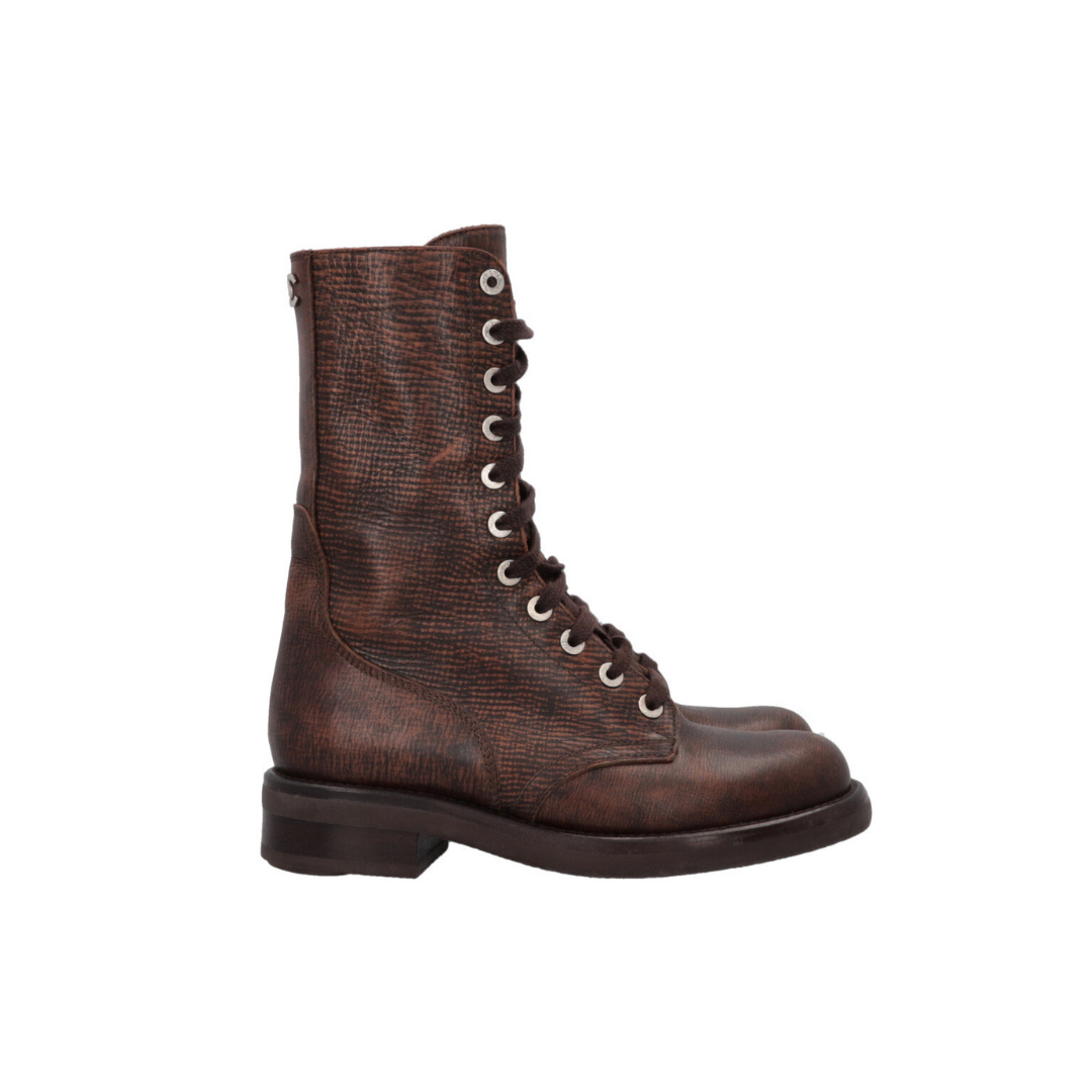 Lace-Up Ankle Boots Brown