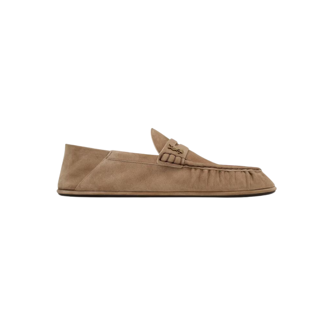 YSL Le Loafer Foldable Suede Nude