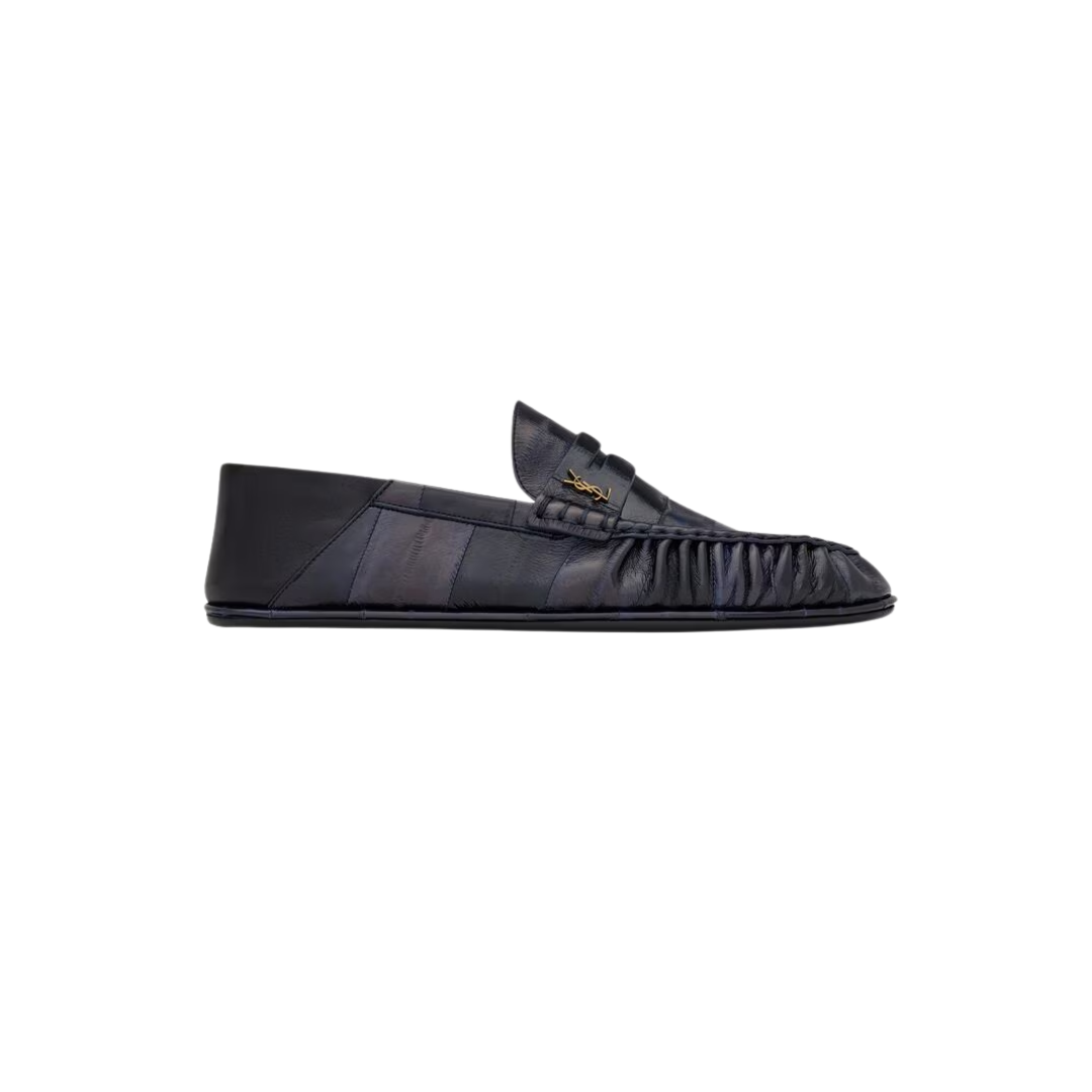YSL Le Loafer Foldable Hagfish Black & Navy Blue