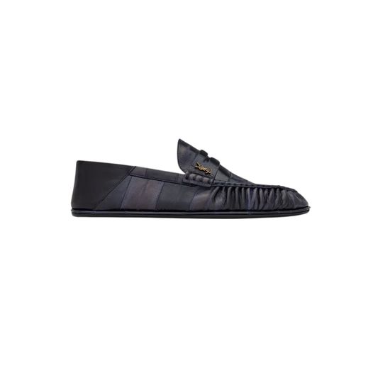 YSL Le Loafer Foldable Hagfish Black & Navy Blue
