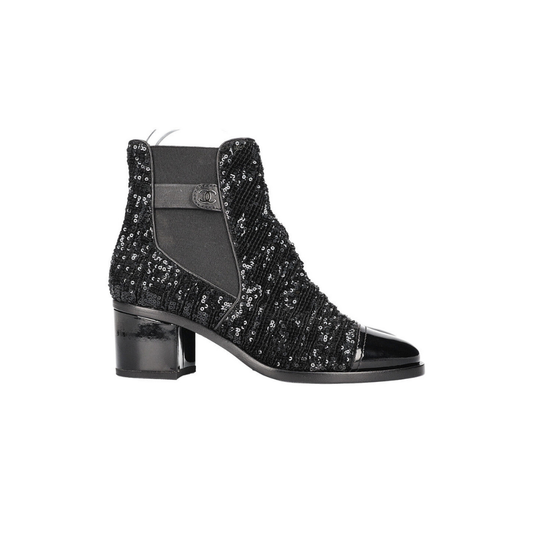 2019 Sequin Chelsea Boots Black
