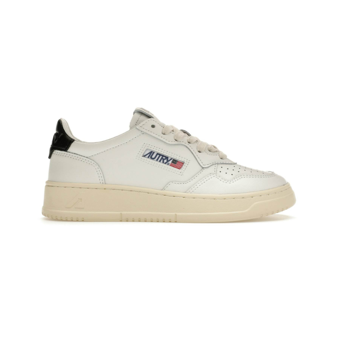 Autry Medalist Leather Low White Black Tab