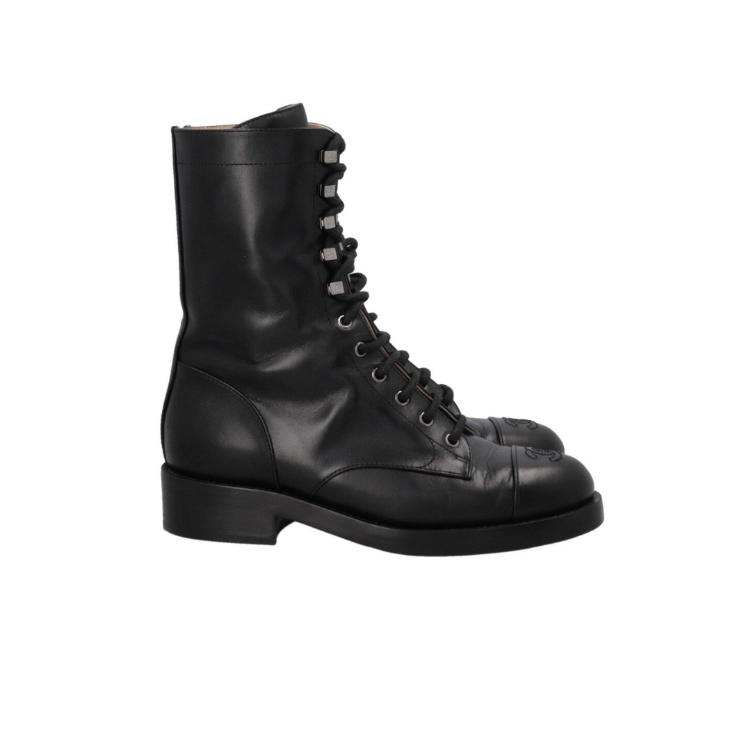 Lace Up Ankle Boots Black