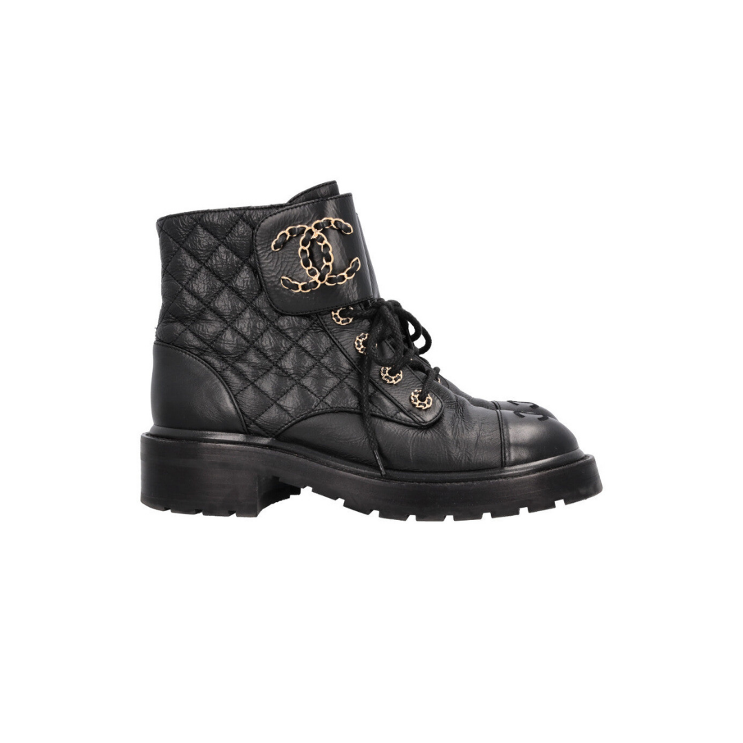 Lace Up Combat Boots Black