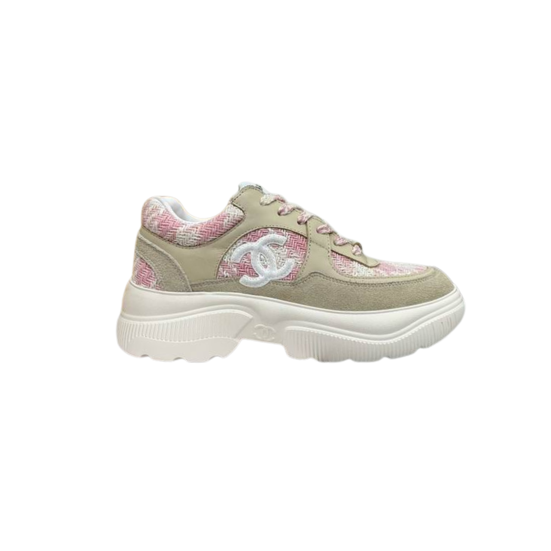 Pink White Chunky Sneakers